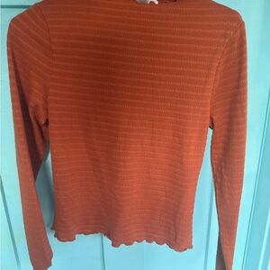 Planet Gold Burnt Orange Ribbed Sweatshirt
